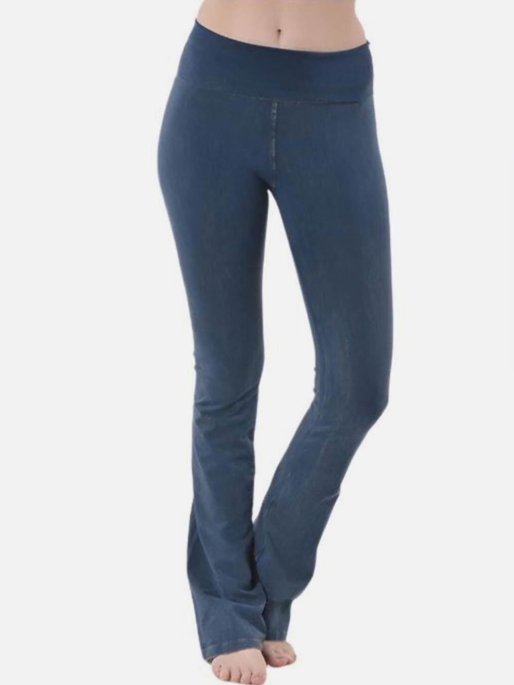 T Party Y2K Fold Over Flare Yoga Pants Mineral Wash Boho Lounge Large CJ7477